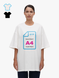 DTF A4 printed oversized t-shirt, Milky white, Relax