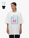 DTF A4 printed oversized t-shirt, Milky white, Relax