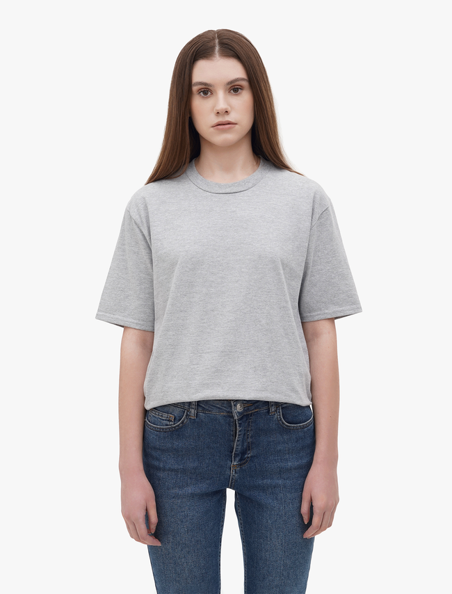 PRIME Classic Grey Melange Unisex T-shirt, Grey, S