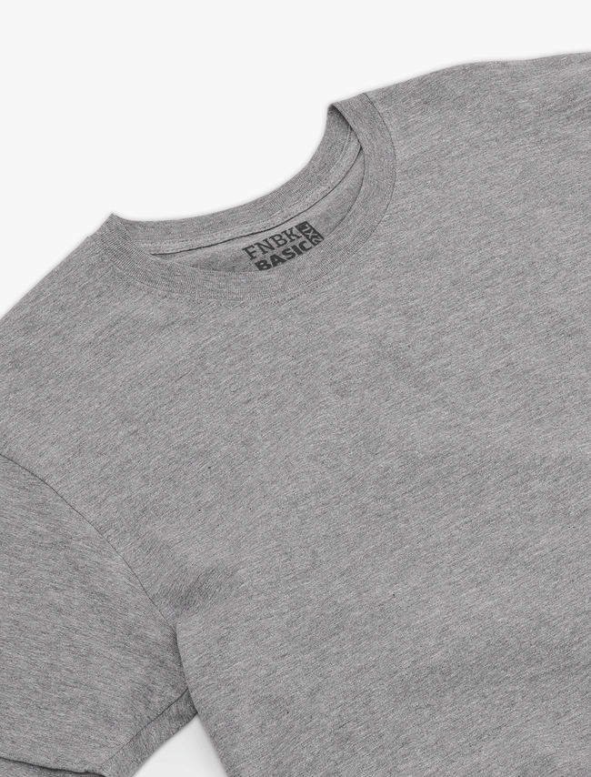 BASIC Classic Grey Melange Unisex T-shirt, Grey, S