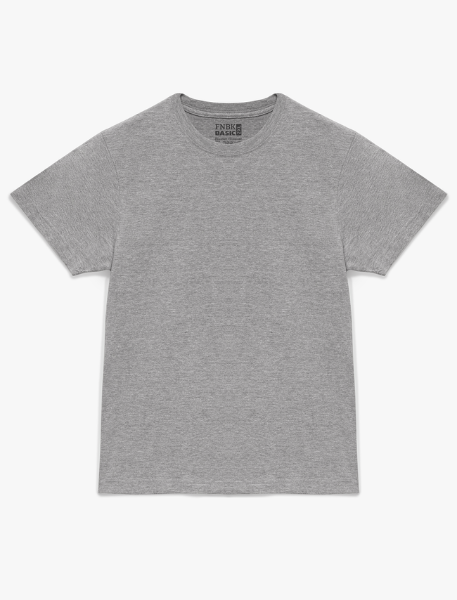 BASIC Classic Grey Melange Unisex T-shirt, Grey, S