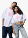 POSITIFF men oversized T-shirt, White, OSFA