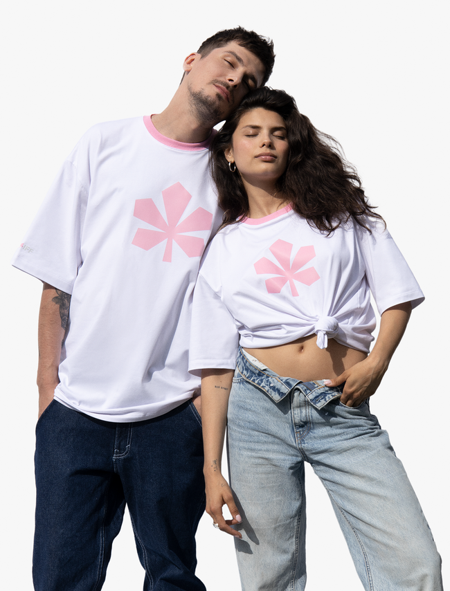 POSITIFF men oversized T-shirt, White, OSFA
