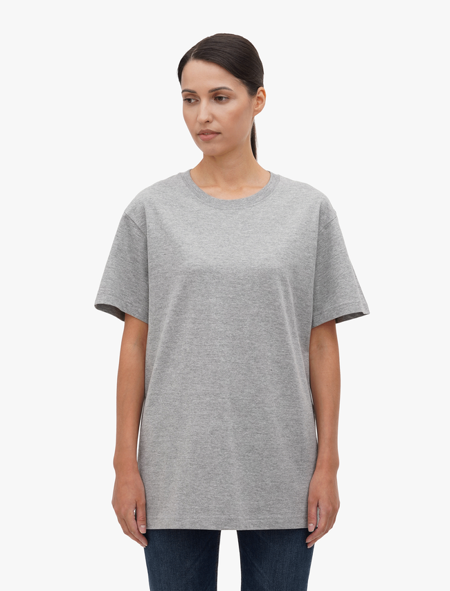 BASIC Classic Grey Melange Unisex T-shirt, Grey, S