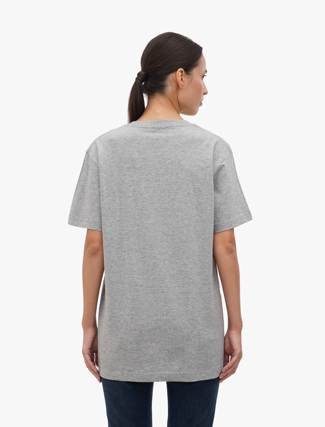BASIC Classic Grey Melange Unisex T-shirt, Grey, S